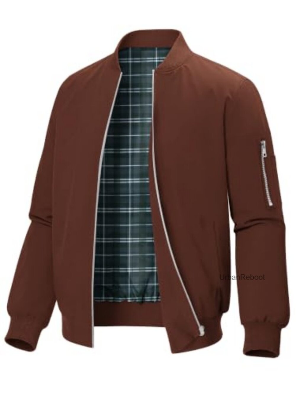 Mens Lightweight Bomber Jacket Polyester Windproof Zip Up Coat